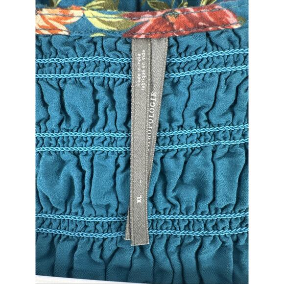 Anthropologie Peregrine Floral Blue Flutter Sleeve Midi Dress Size XL - Picture 5 of 8